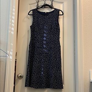 🧋Tommy Hilfiger Navy and White Polka Dot Midi Dress🧋3/$22